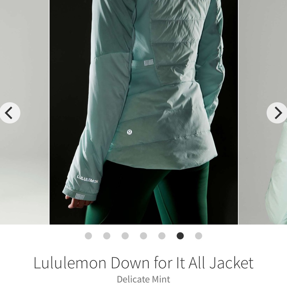 NWT lululemon athletica Down for it all Women's Jacket in Delicate Mint